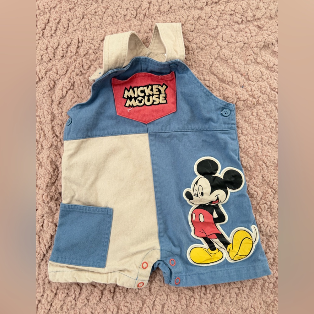 Disney Mickey Mouse Blue and Cream Romper- 24 months